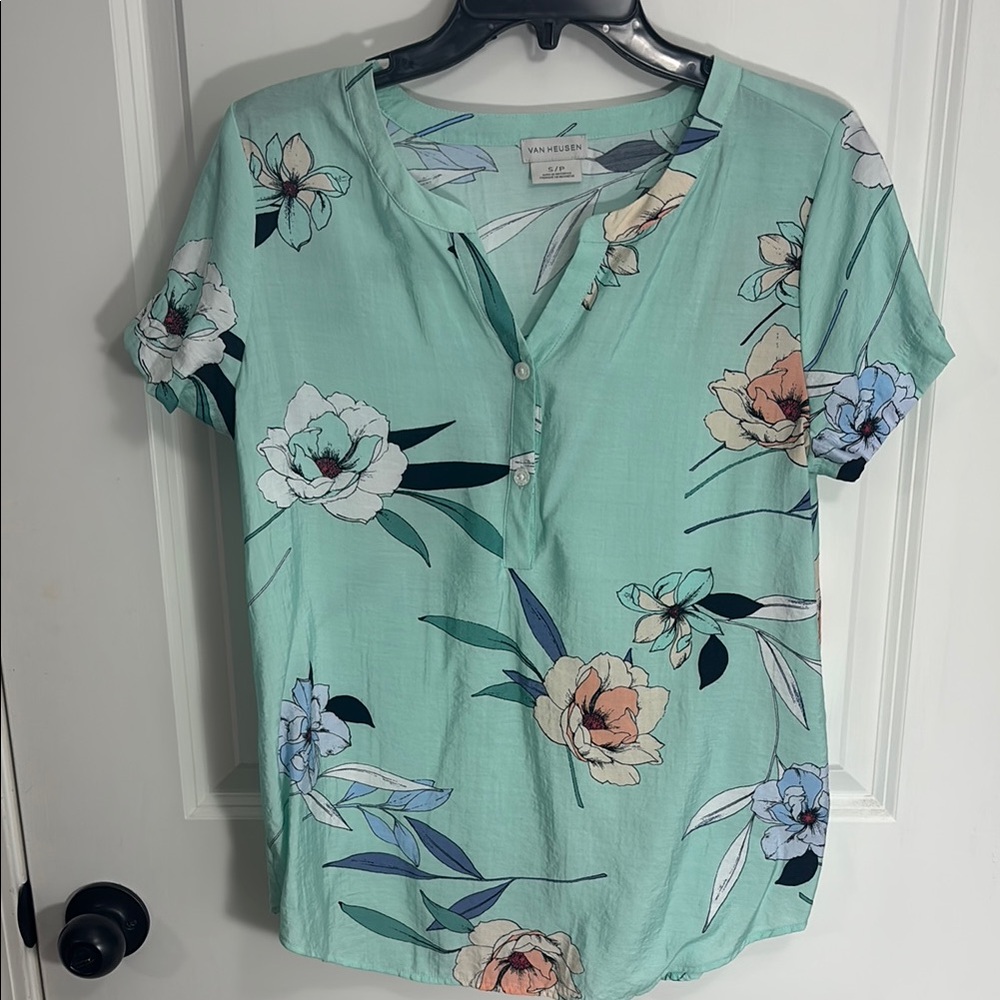 Van Heusen Floral Blue/Green Top